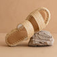 Oasis Society - Women Marley Basket Woven Double Strap Platform Slide