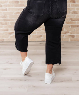 Judy Blue - High Rise Button Fly Wide Leg Crop Jean