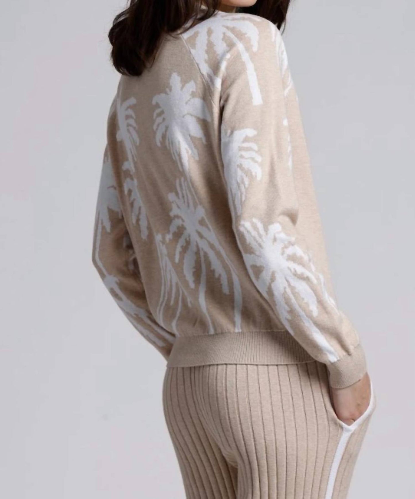 Minnie Rose - Palm Tree Reversible Crew Sweater