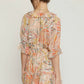 Entro - Print Dress With Ruffle Detail And Smocked Waist