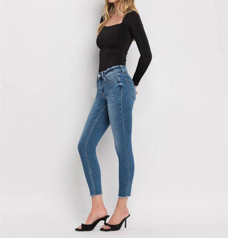 Vervet By Flying Monkey - Amber Mid Rise Raw Hem Crop Skinny Jeans