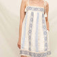 En Creme - Tassel Shoulder Embroidered Mini Dress