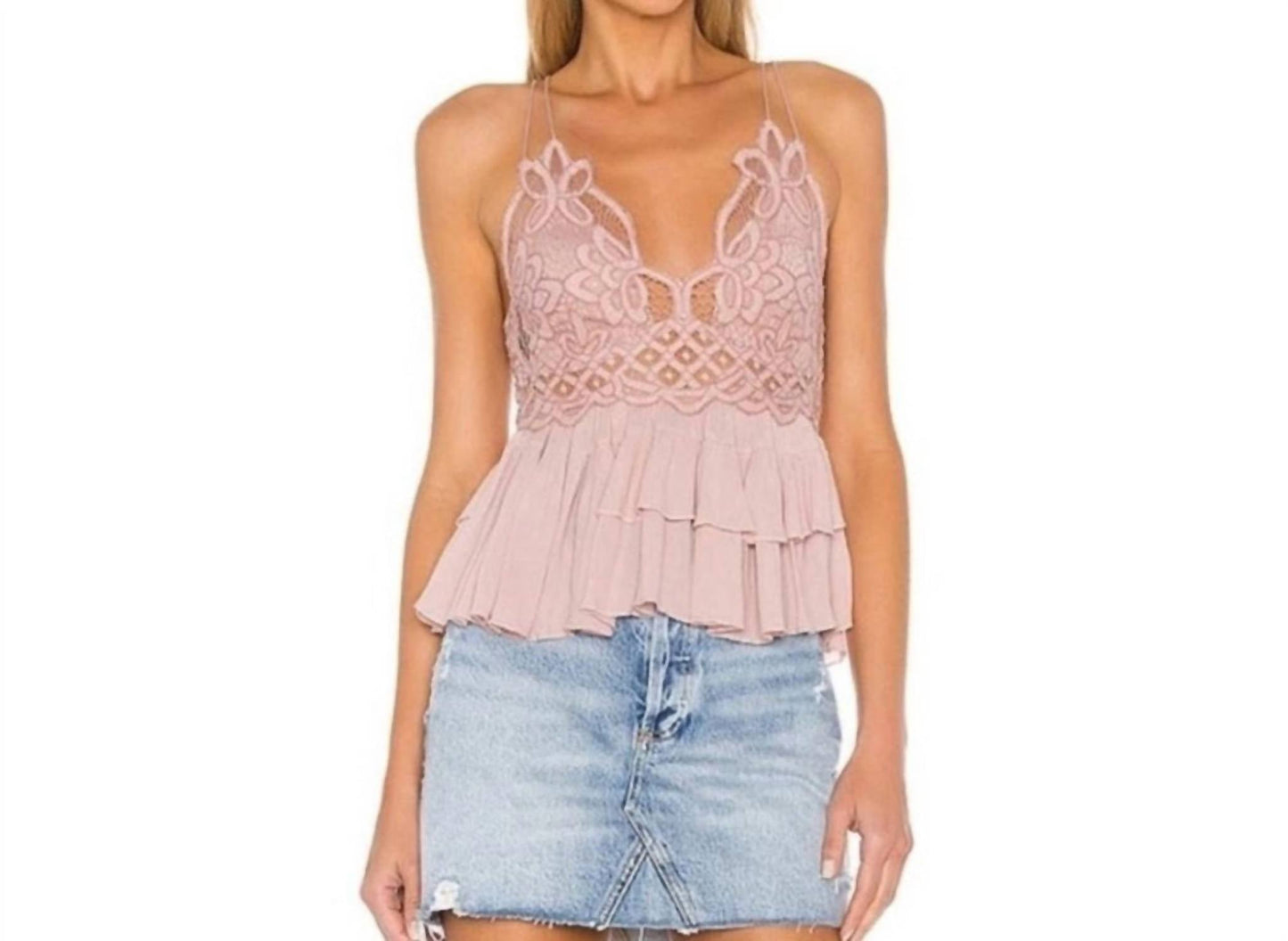 Free People - Addella Lace Cross Strap Cami Top
