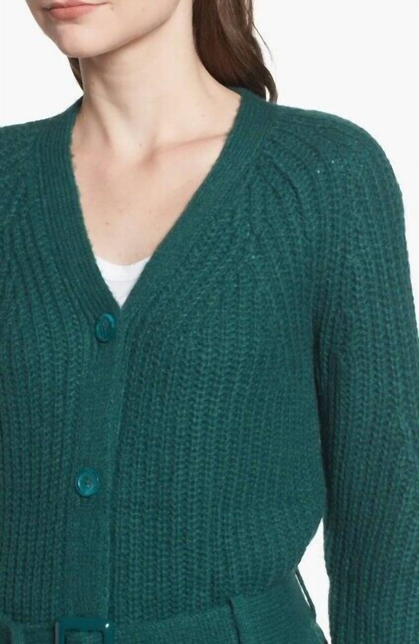 Leith - Belted Rib-Knit Ladies Cardigan