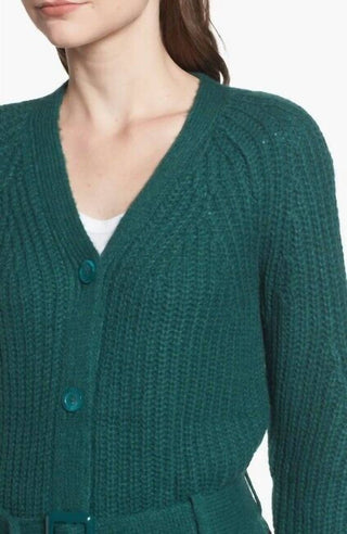 Leith - Belted Rib-Knit Ladies Cardigan