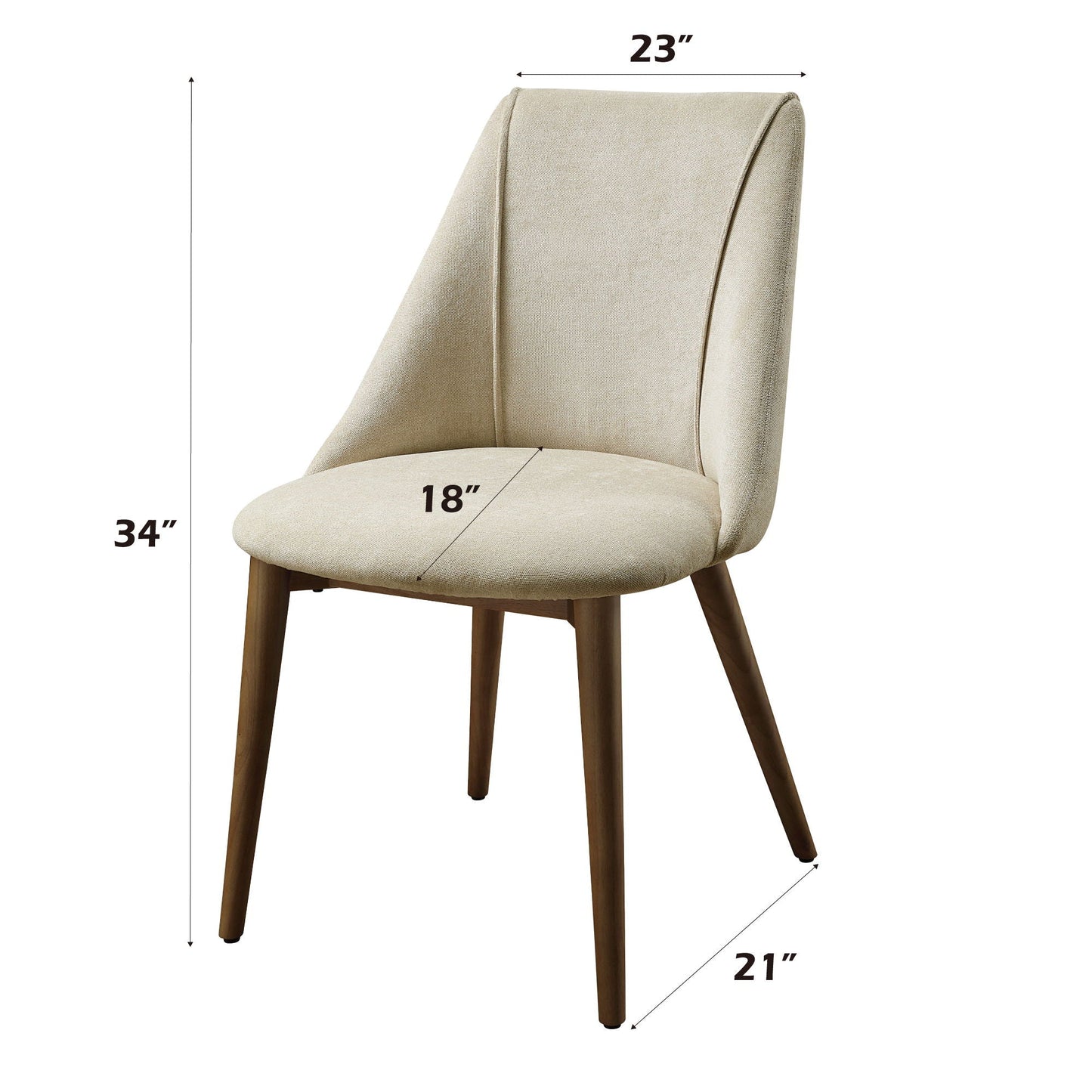 Willene Polished Microfiber Side Chair (Set of 2) - Beige