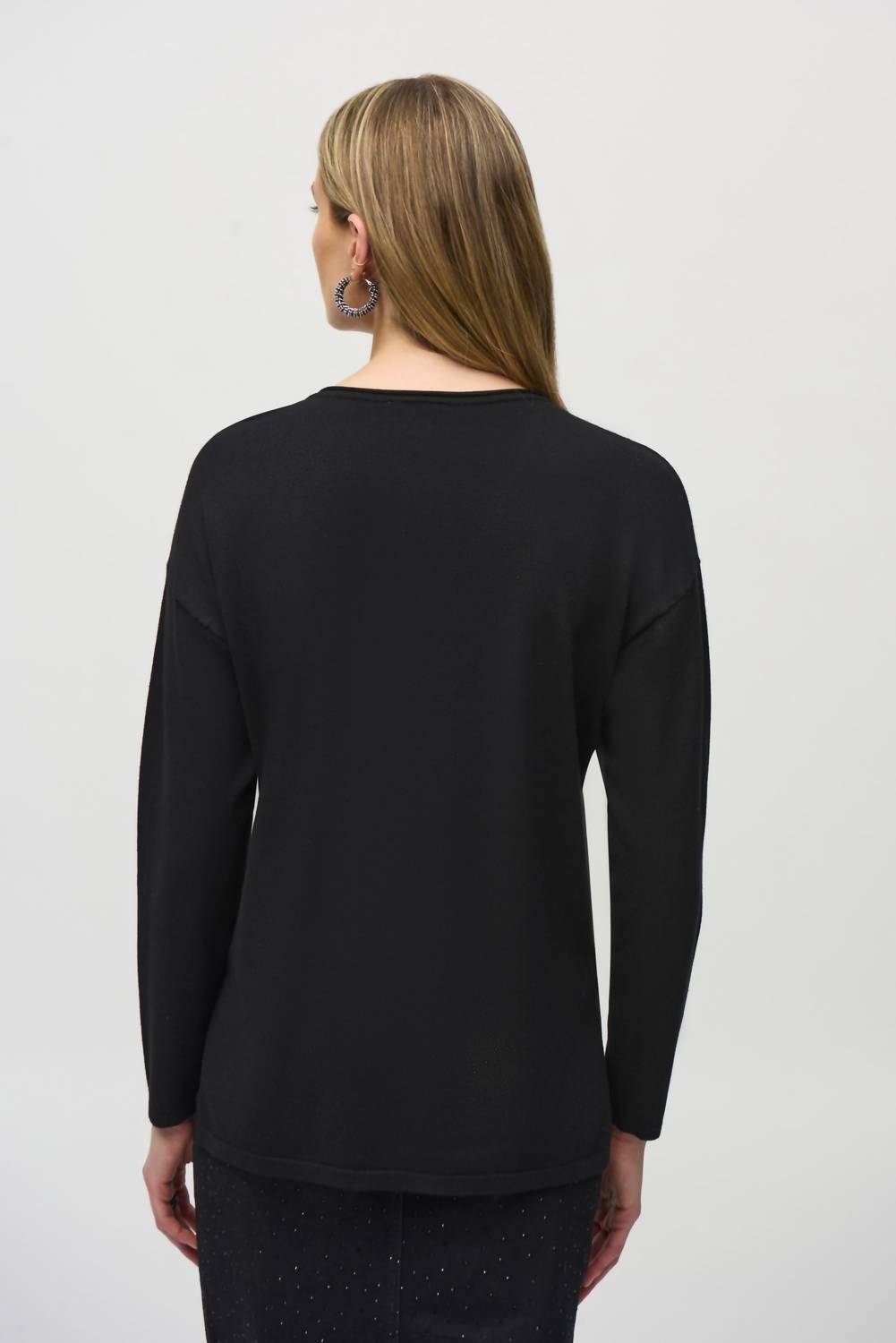 Joseph Ribkoff - Embellished V-neck Pullover Sweater