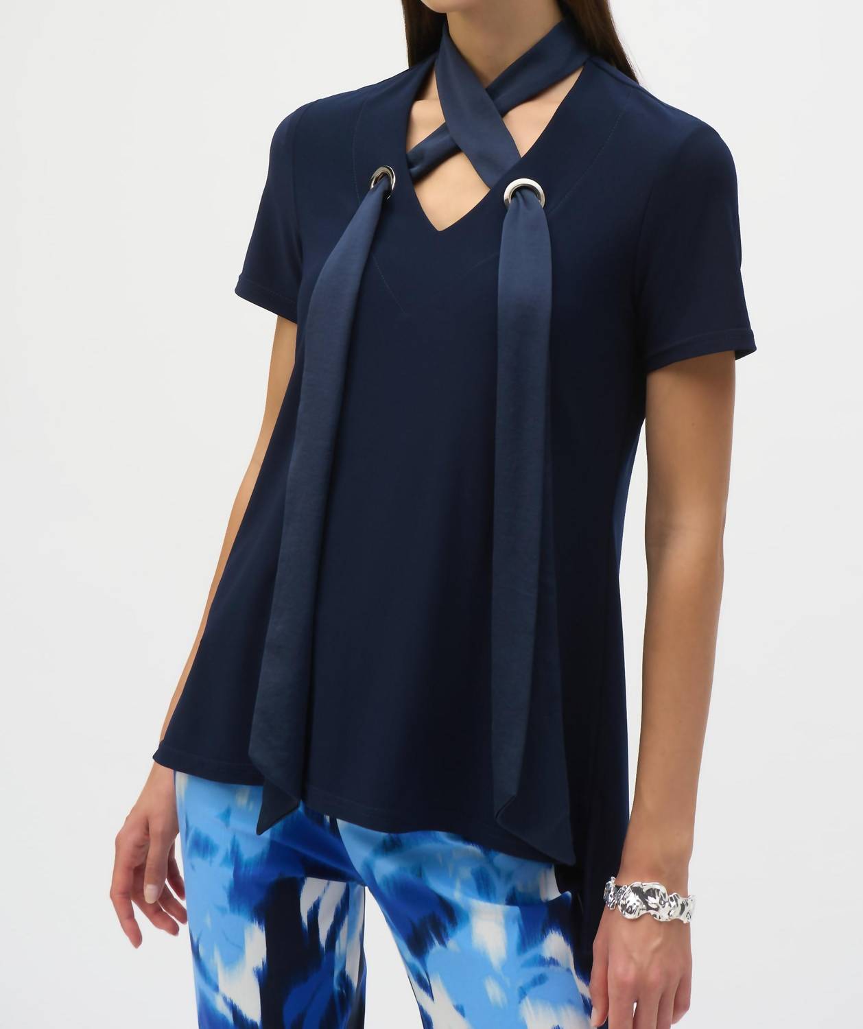 Joseph Ribkoff - Satin Scarf Top