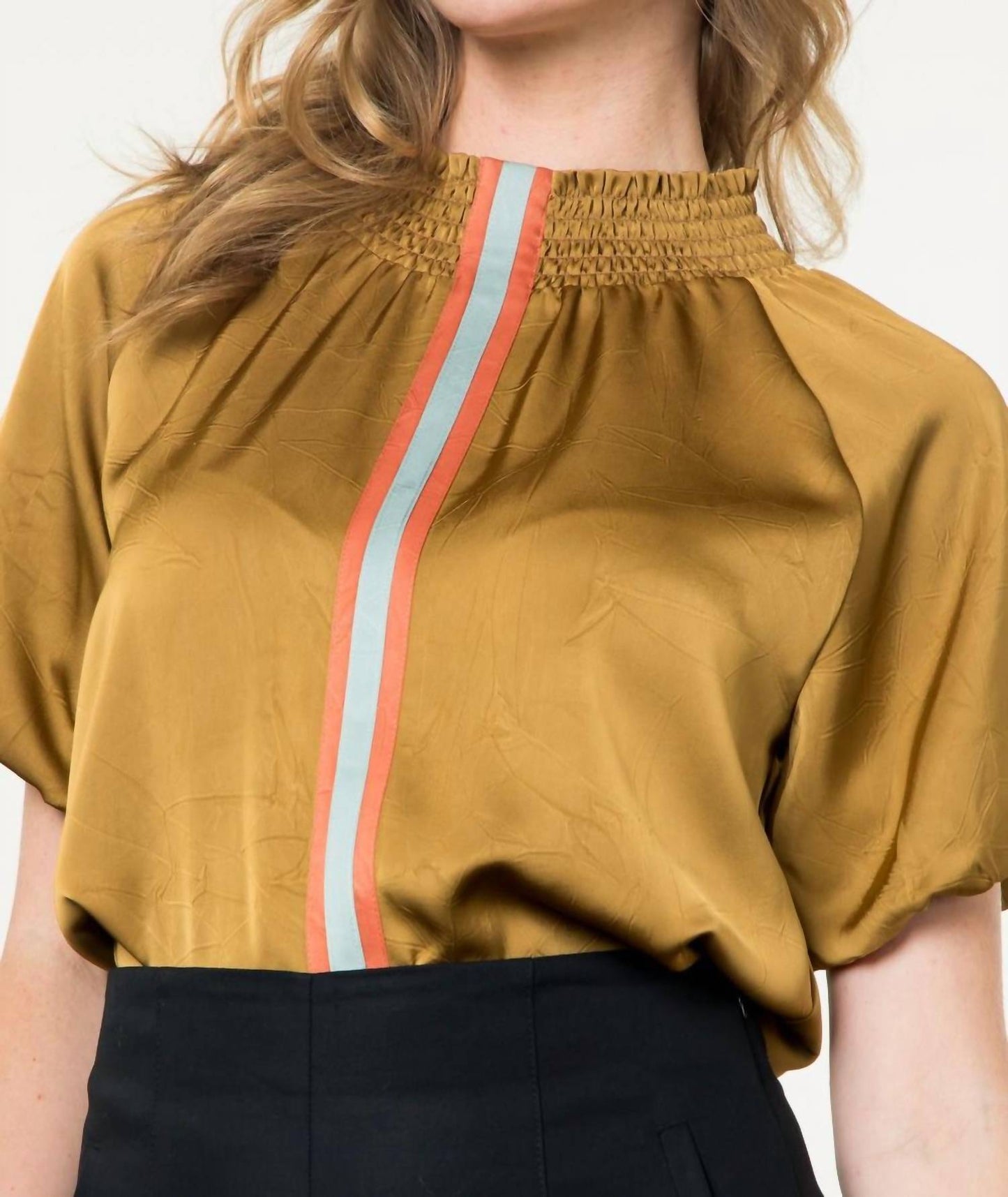 Thml - Stripe Mock Neck Top