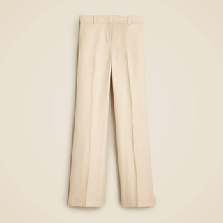 J.Crew - Cuffed Wide-leg Trouser In Herringbone Linen-wool Blend - Petite