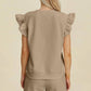 Double Take - Ruffle Sleeve Top And Short Set