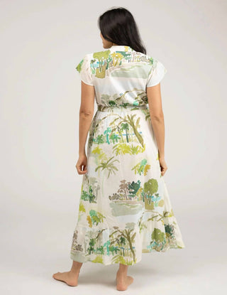Beau & Ro - Palm Flutter Midi Dress