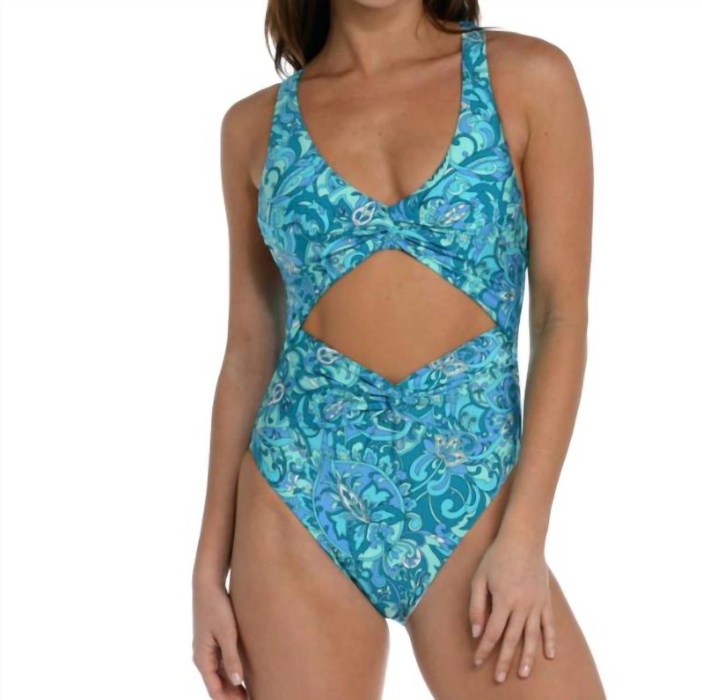 Sunshine 79 - Boheme Paisley Keyhole Midriff Maillo One Piece