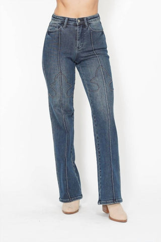 Judy Blue - Seam Detail Straight Leg Jeans