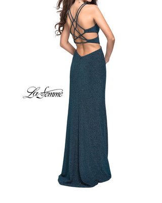 La Femme - Jersey Deep V-Neckline Dress