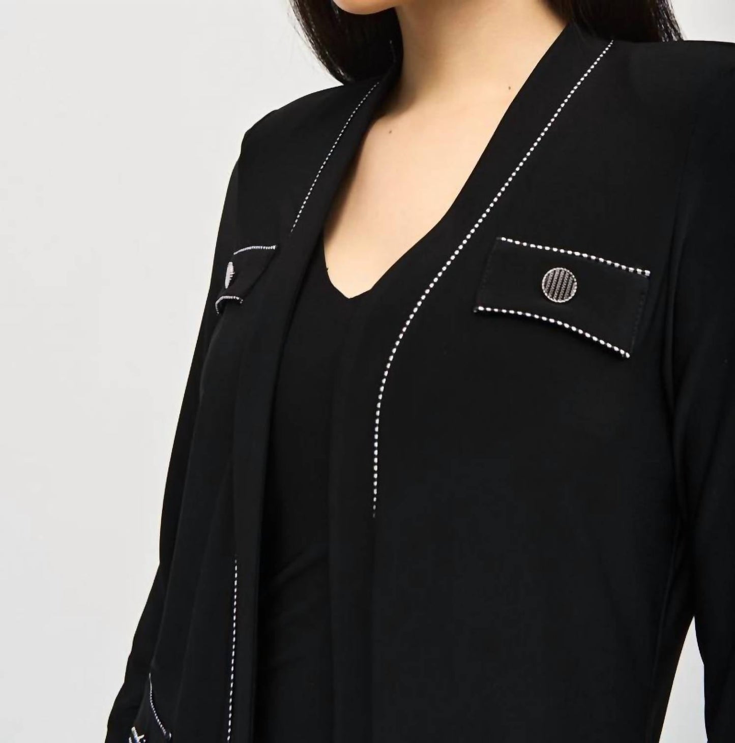 Joseph Ribkoff - Contrast Stitch Trim Cardigan