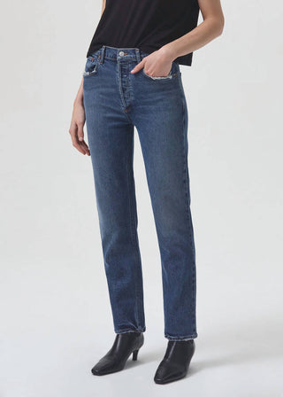 Agolde - Riley Long High Rise Straight Jean - Stretch