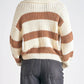 Elan - Striped V-neck Collared Sweater