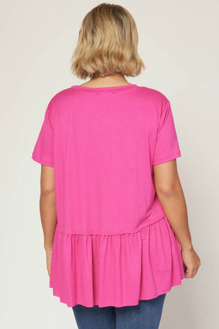 Entro - Short Sleeve Peplum Top
