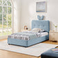 Twin Size Kids Upholstered Bed with Oversized Rabbit Ear Headboard