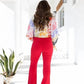 Judy Blue - High Waiste Tummy Control Garment Dyed Red Flare