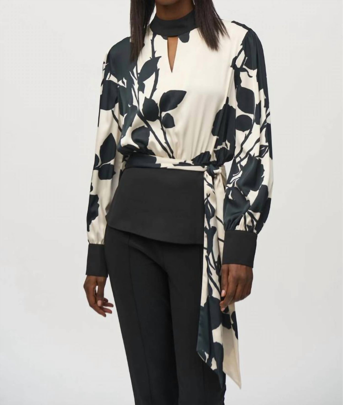 Joseph Ribkoff - Satin And Georgette Floral Print Top