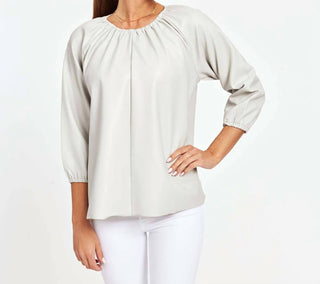 Dolce Cabo - Blakely Faux Leather Puff Sleeve Top