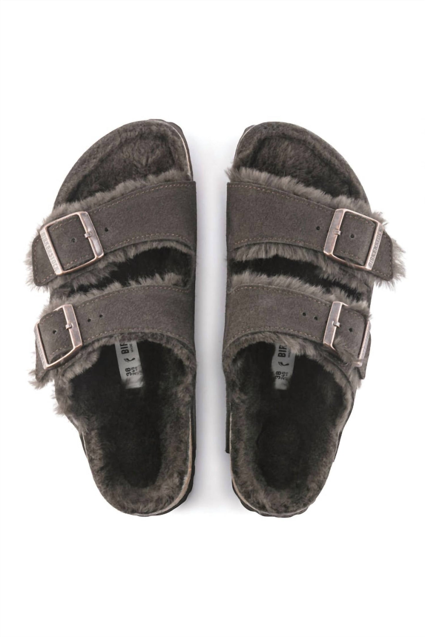 Birkenstock - Unisex Arizona Shearling Suede Leather Sandals