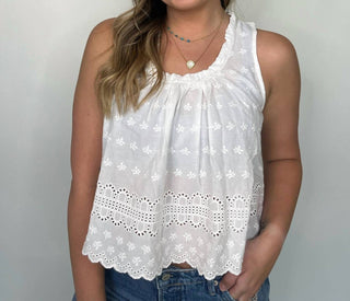 Free People - Marina Eyelet Tank Top