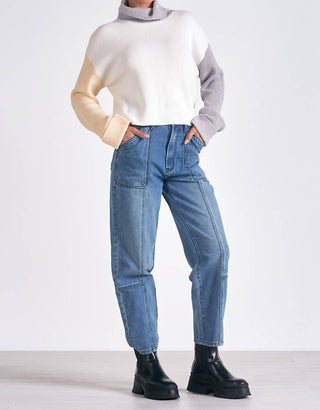 Elan - Colorblock Crop Sweater