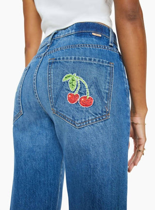Mother - The Dodger Ankle Loose Wide Leg With Cherries Jeans