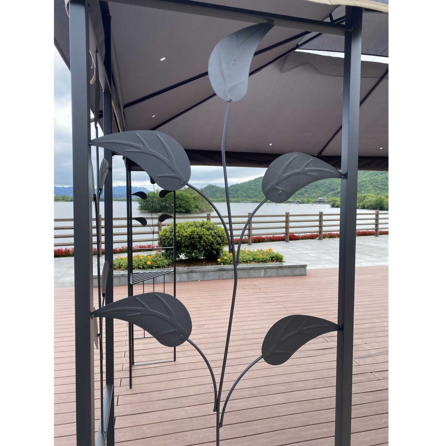 13 x 10 Ft Patio Gazebo Tent with Ventilated Double Roof and Mosquito Net