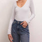 Z Supply - ADEN V-NECK RIB LONG SLEEVE TOP