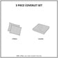 3 Piece Reversible Scalloped Edge Quilt Set White King/Cal King