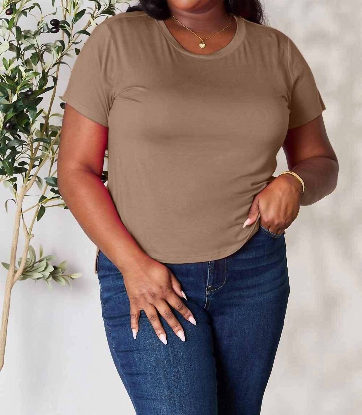 Basic Bae - Essential Curve Tee - Plus