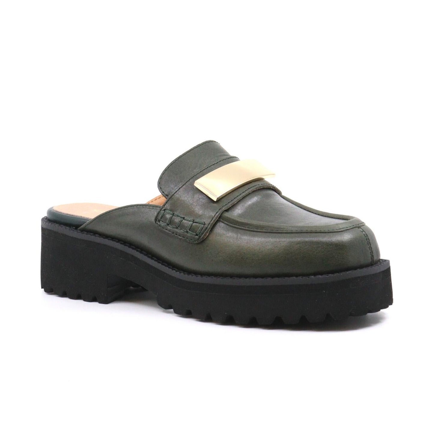 All Black - Flat Buckle Mule