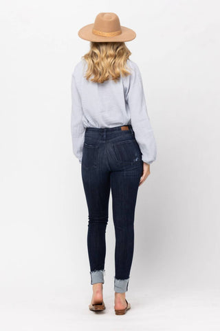 Judy Blue - Mid Rise Cuffed Skinny Jeans