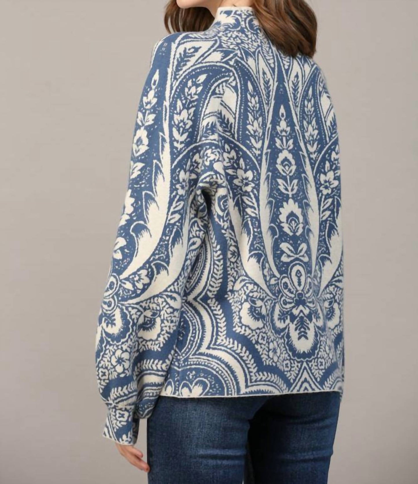 Fate - Jacquard Knit Mock Neck Sweater