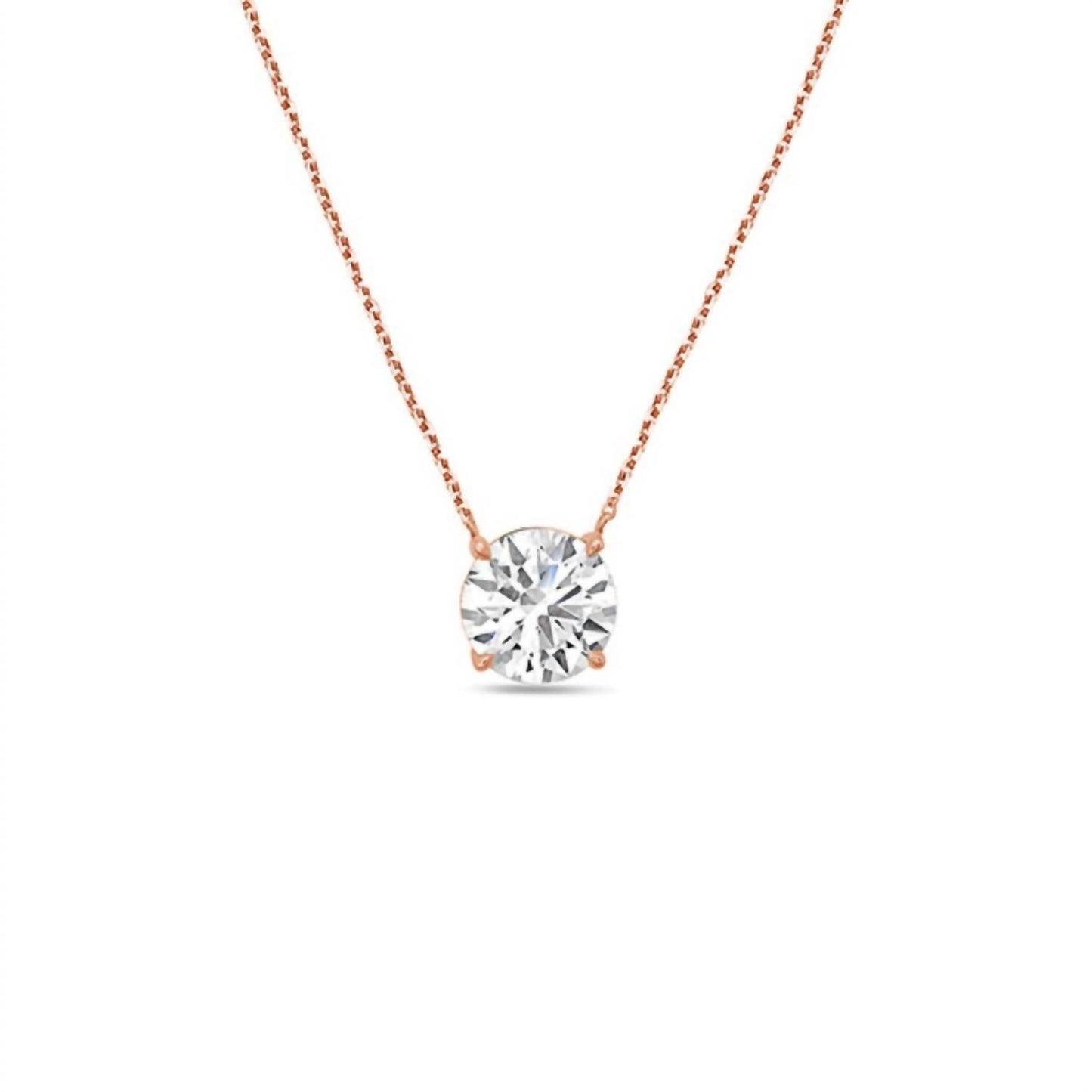Diana M Jewels - 1.00 Ct Lab Grown Diamond Solitaire Pendant Necklace