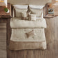 7 Piece Faux Suede Comforter Set Tan California King