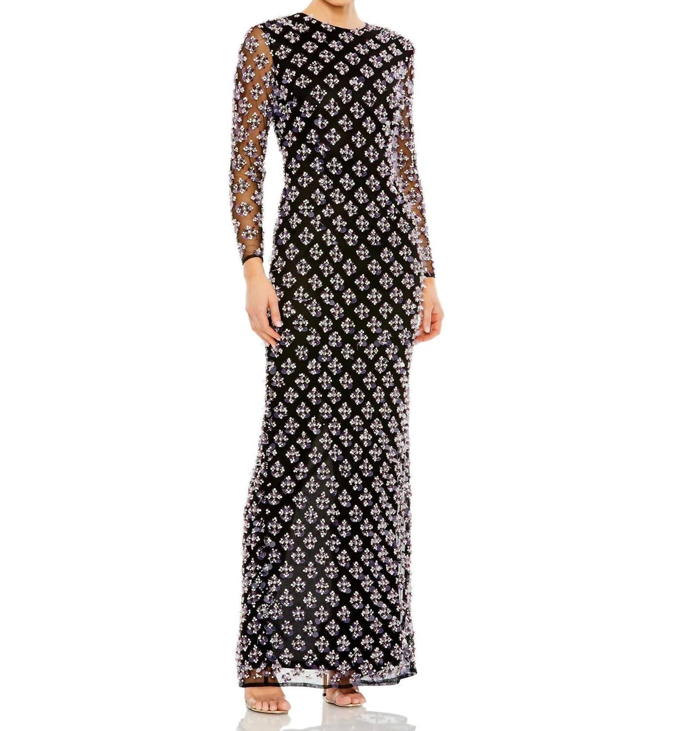 Mac Duggal - Hand Beaded Crystal Rhinestone Evening Gown