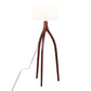 Wishbone Contemporary Floor Lamp in Walnut Wood with White Fabric Shade