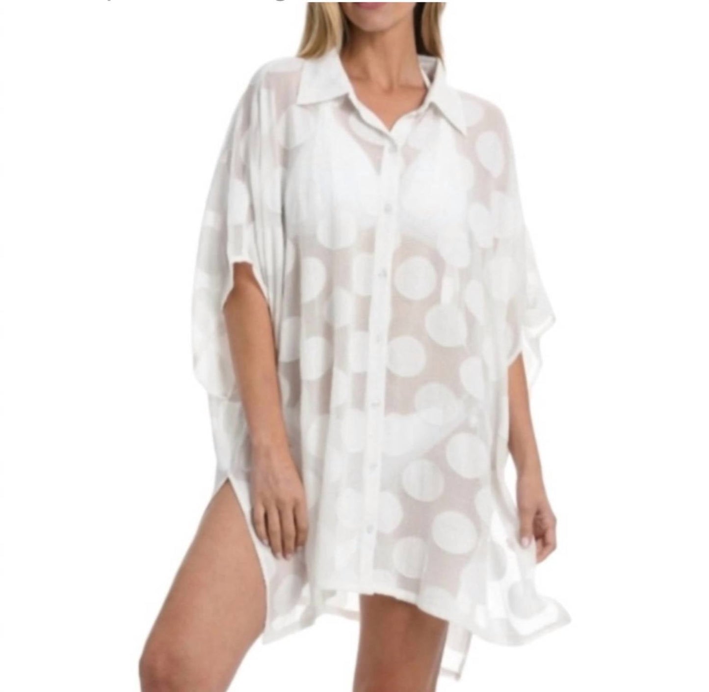 La Blanca - Mod For Dot Sheer Convertible Cover-up