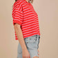 Very J - Oversized Stripe Casual Comfy Knit Top