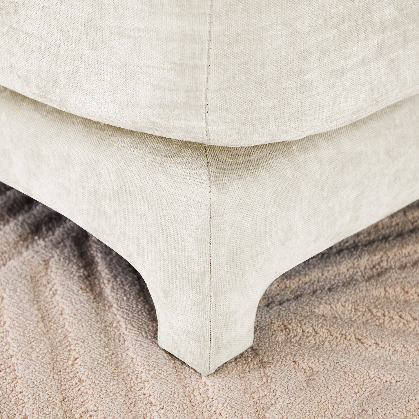 Elegant Four-Seater Sofa with Movable Ottoman and Lumbar Pillow