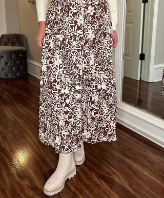 &Merci - SMOCKED WAIST FLORAL MAXI SKIRT