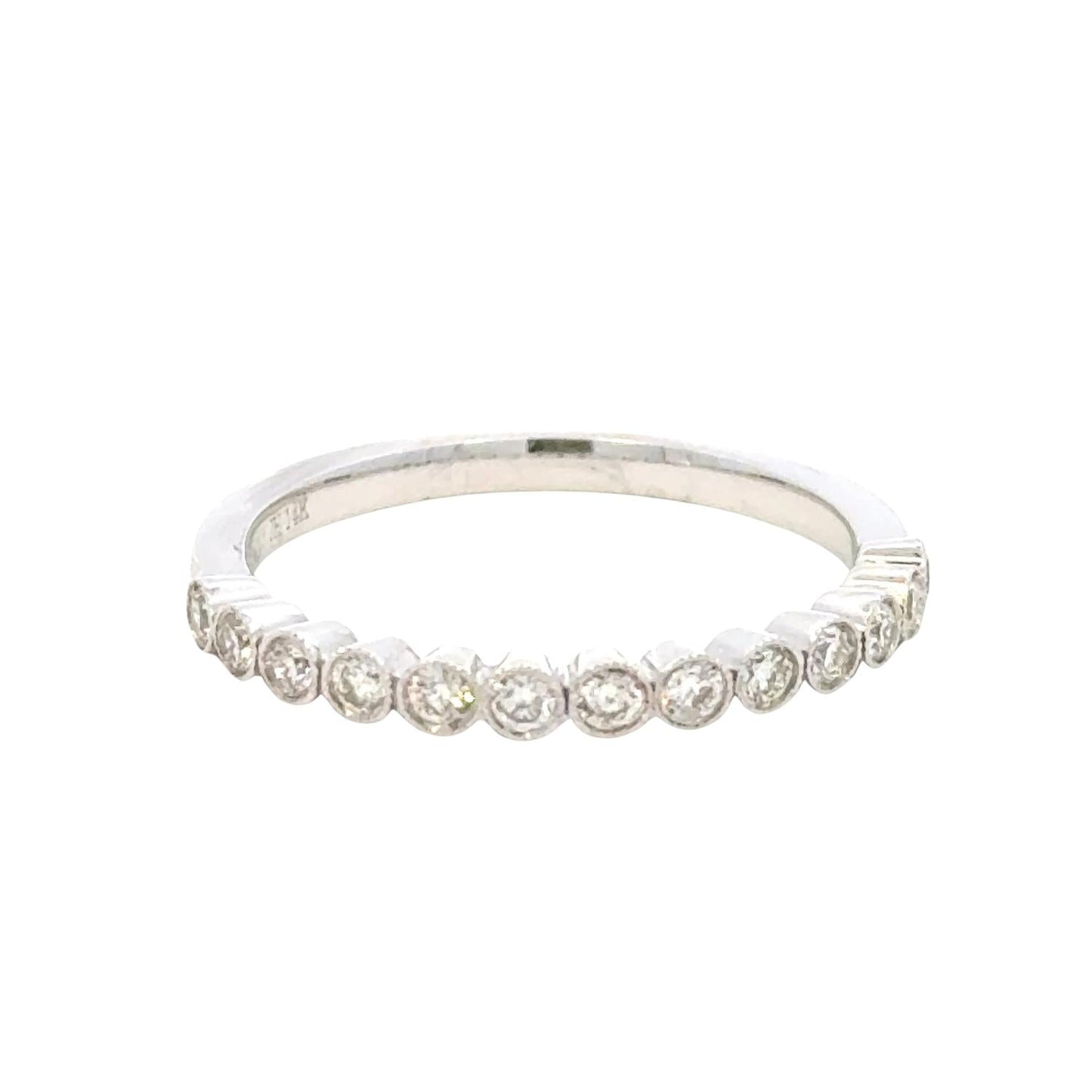 Aamiaa - 0.30 Carat Natural Diamond Round Brilliant And Baguette Band Ring - Size 6.5