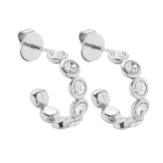 Allyanna Gifts - Women's Moissanite Bubble Open Hoop Post Earrings