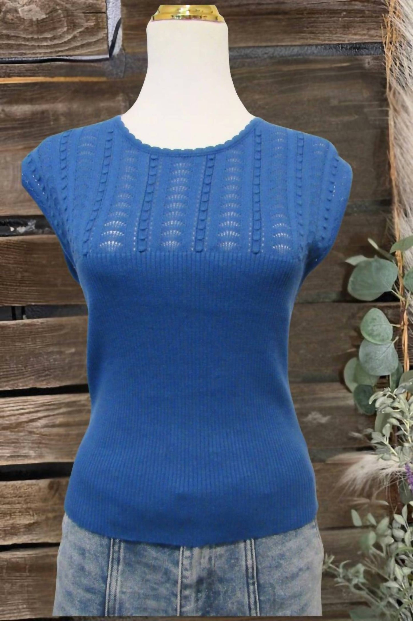 Aemi + Co - Women's Tara Openwork Cap Sleeve Knit Top