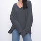 Project Social T - ROSALITA COZY THERMAL V NECK LONG SLEEVE TOP